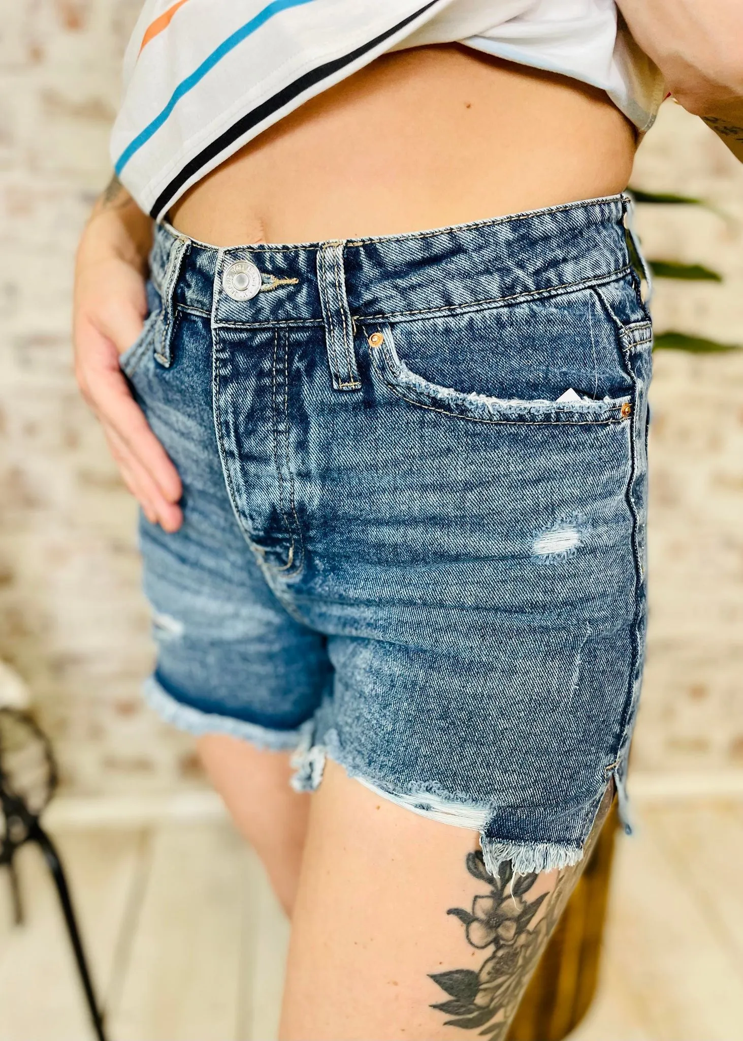 YMI Denim Distressed Shorts