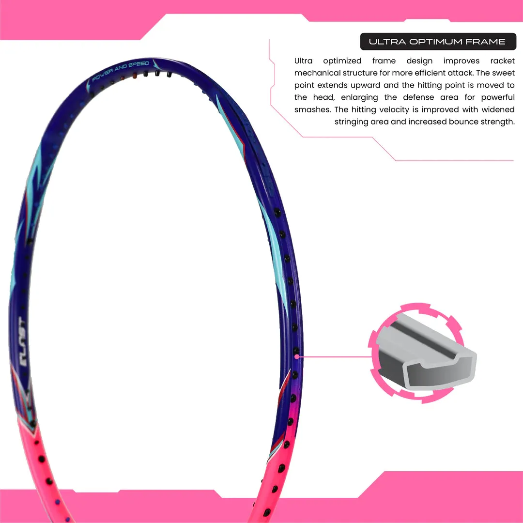 Young Aero 9000 Blast Badminton Racket (Strung) | Blue/Pink