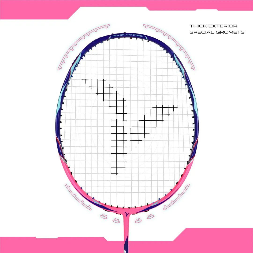 Young Aero 9000 Blast Badminton Racket (Strung) | Blue/Pink