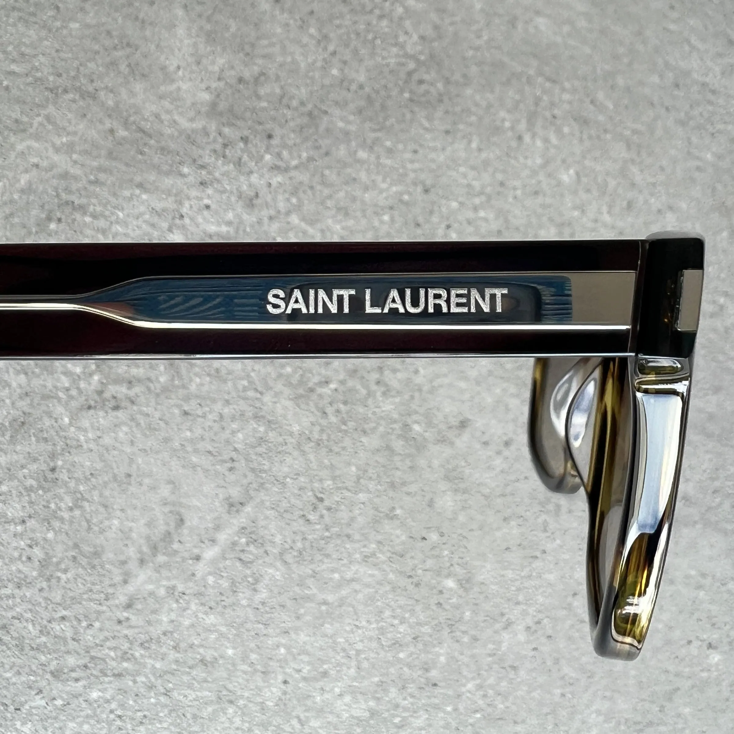 YSL SL619 Flat Top Acetate, Havana